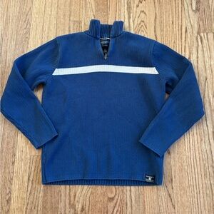 Vintage American Eagle Outfitters Navy Quarter Zip-Up Sweater